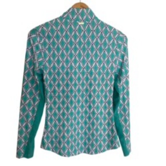 Cabana Life Aqua Print 1/4 Zip Pullover XSmall - Picture 3 of 5